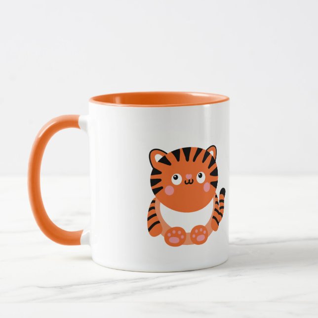 Tigre mignon tasse personnalisée (Gauche)