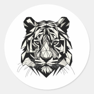 Tigre mirando runder aufkleber