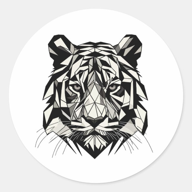 Tigre mirando runder aufkleber (Vorderseite)