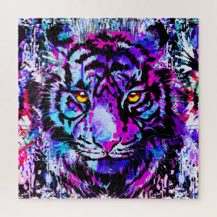 Tigre pourpre - Tiger Portrait Jigsaw Puzzle