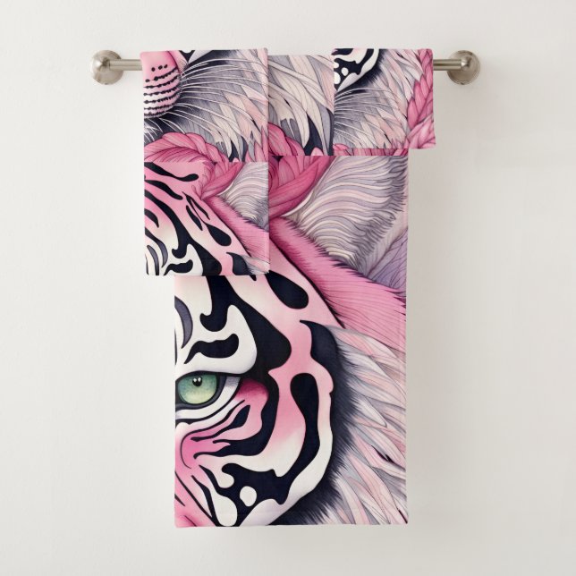 Tigre rose, visage de tigre. (En situation)