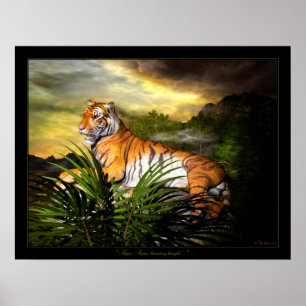 Tigre, tigre, affiche lumineuse brûlante