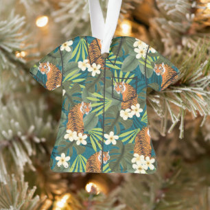 Tigre tropical Palmier hawaïen Jungle Aloha Shirt