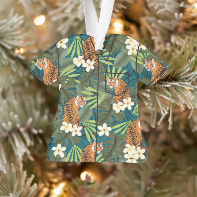 Tigre tropical Palmier hawaïen Jungle Aloha Shirt (Arbre)