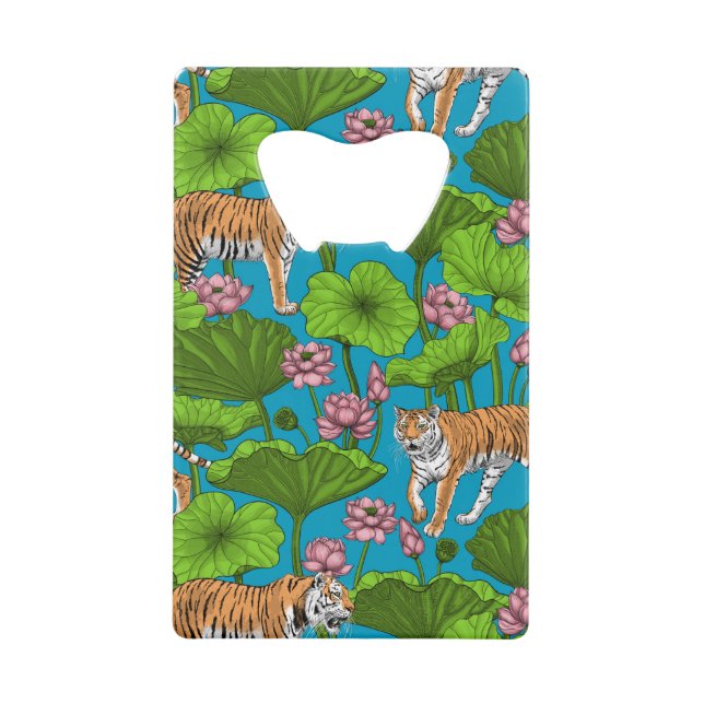 Tigres dans l'étang rose lotus (Devant)