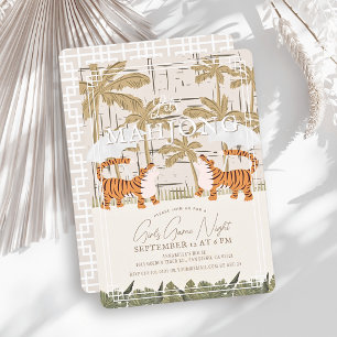 Tigres Rugissants Chinoiserie Beige Invitation à l