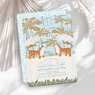 Tigres Rugissants Chinoiserie Bleue Invitation à l