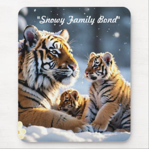 "Tigress in Winter Wonderland" Mousepad