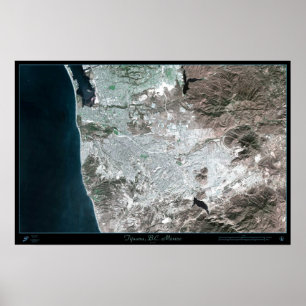 Tijuana, Baja California Mexico Satellitenposter Poster