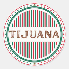 Tijuana City Pride Emblem – Mexican Identity Runder Aufkleber