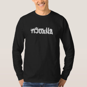 Tijuana Mexico City Skyline Silhouette Umriss Skiz T-Shirt