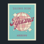 Tijuana Mexico Retro Vintages Party Postkarte<br><div class="desc">Tijuana Mexico Retro Vintages Design mit einer Diskothek in rosa und apricot pfirsichfarben. Diese schöne Postkarte ist eine perfekte Grußkarte für Tijuana Mexiko Bewohner,  Besucher,  Touristen oder Fans.</div>