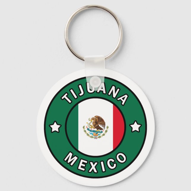 Tijuana Mexico Schaltfläche Schlüsselanhänger (Vorderseite)