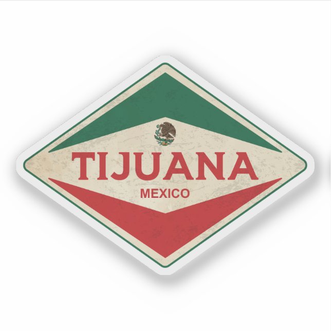 Tijuana Mexico Vintag Aufkleber (Vorderseite)