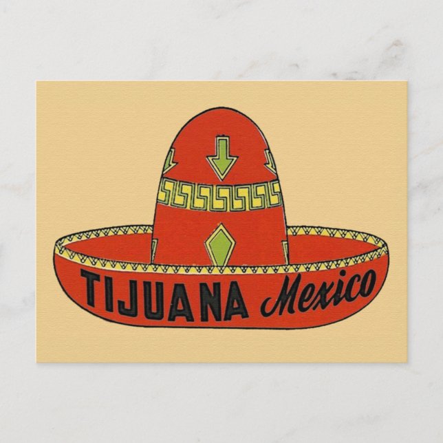 Tijuana Mexico Vintage Reise Postkarte (Vorderseite)