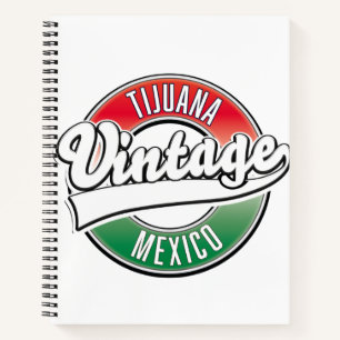 Tijuana mexico Vintages Logo. Notizbuch