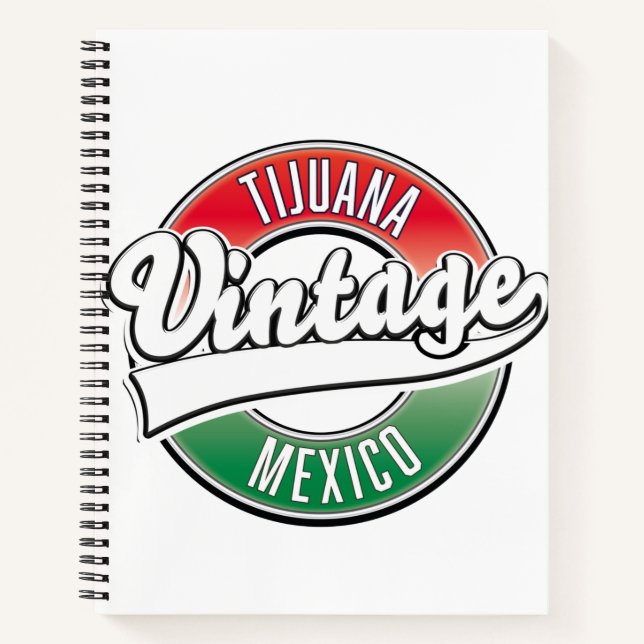 Tijuana mexico Vintages Logo. Notizbuch (Vorderseite)
