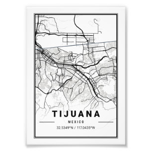 Tijuana - Mexiko - Stadtplan Fotodruck