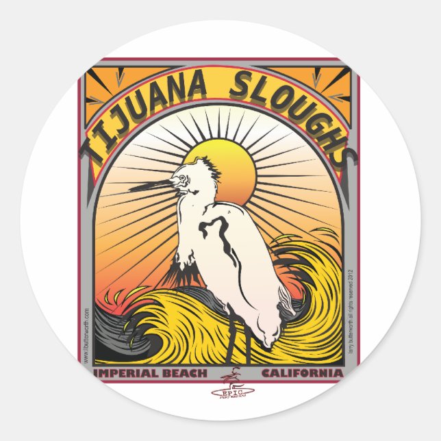 TIJUANA SLOUGHS RUNDER AUFKLEBER (Vorderseite)