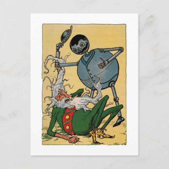 Tik-Tok Vintager kleiner Zauberer von Oz Postkarte (Vorderseite)