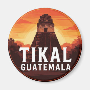 Tikal Guatemala Sunset Travel Magnet