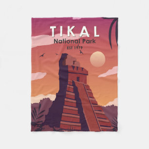 Tikal Nationalpark Guatemala Vintage Fleecedecke