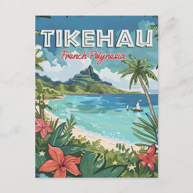 Tikehau: Wo rosa Sands azurblauer Wasser begegnen Postkarte (Vorderseite)
