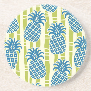Tiki-Ananas-Bambus-Streifen-Muster Getränkeuntersetzer