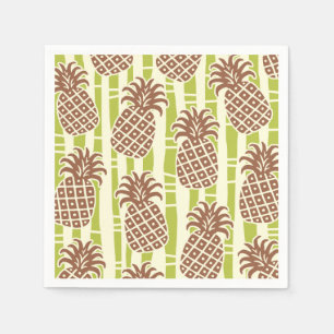 Tiki-Ananas-Bambus-Streifenmuster Serviette