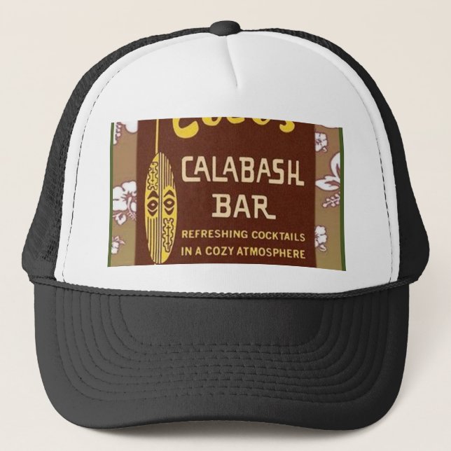 Tiki Art - Cocos Calabash Bar Truckerkappe (Vorderseite)