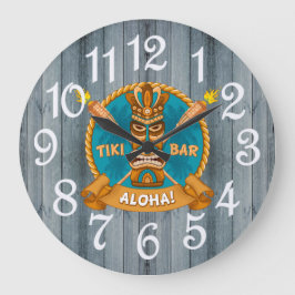 Tiki Bar Aloha  Große Wanduhr