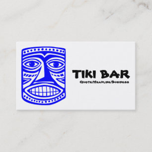 Tiki Bar - Blau, Schwarzes u. Weiß Visitenkarte