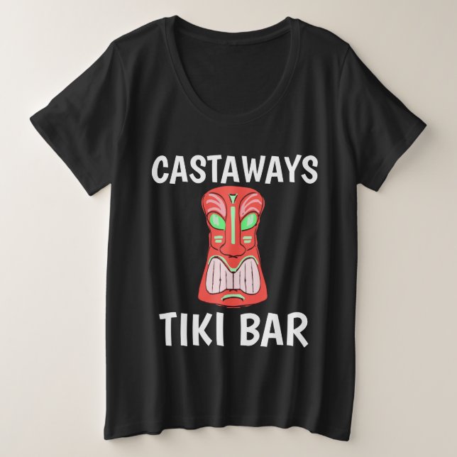 TIKI BAR CASTAWAYS Basic Dark T-Shirts (Design devant)