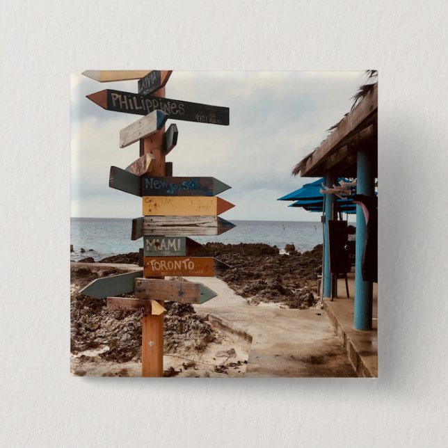 "Tiki Bar" Fototasten von Willowcatdesigns Button (Vorderseite)
