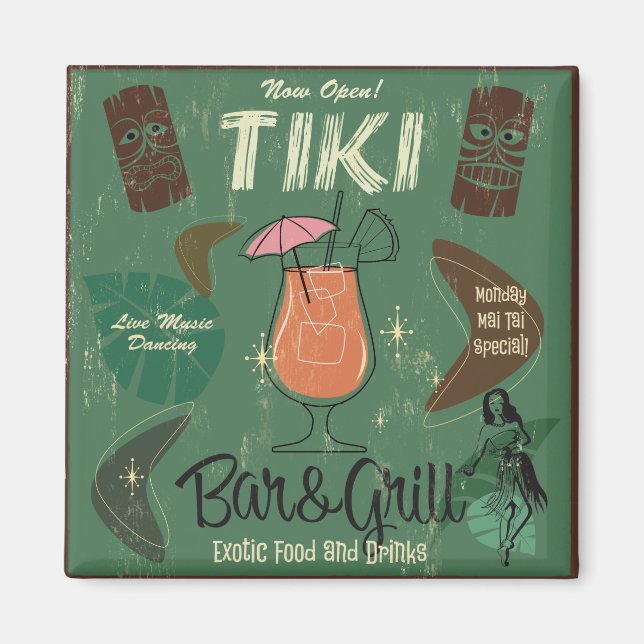Tiki Bar&Grill Cocktail Magnet (Vorne)