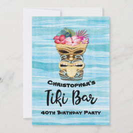 Tiki Bar Luau Hawaiian Birthday Einladung