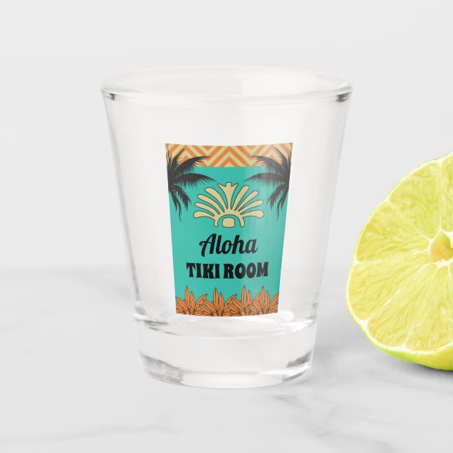 Tiki Bar Retro-Farben mit Namen Schnapsglas (Vorderseite)