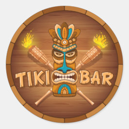 Tiki Bar Runder Aufkleber