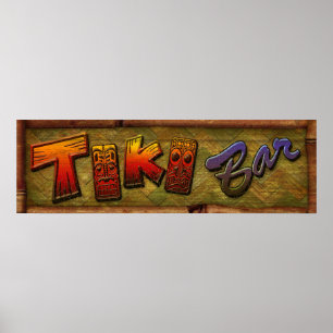 Tiki Bar-Zeichenentwurf Poster