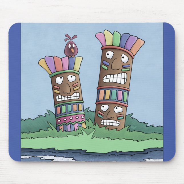 Tiki Bird Rosenknospe Mouse Pad Mousepad (Vorne)