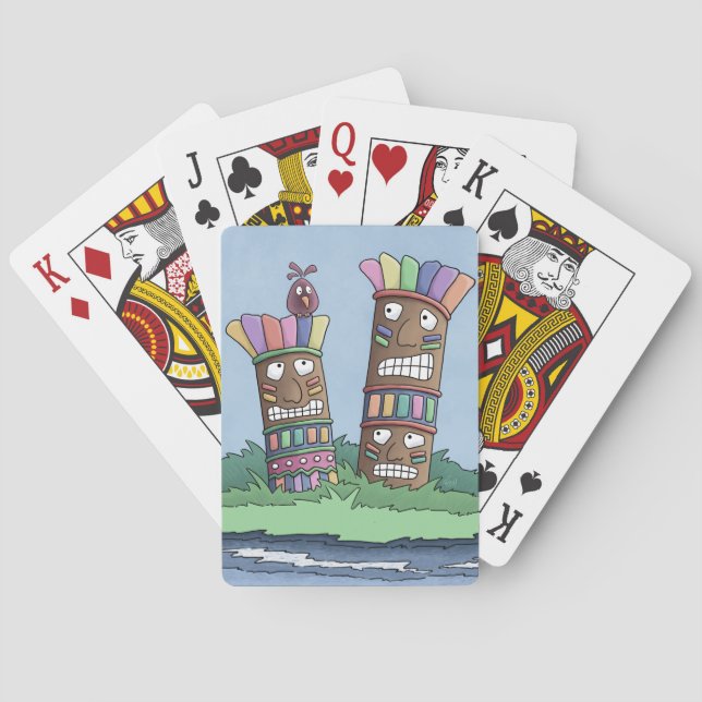 Tiki Bird Rosenknospe Playing Cards Spielkarten (Rückseite)