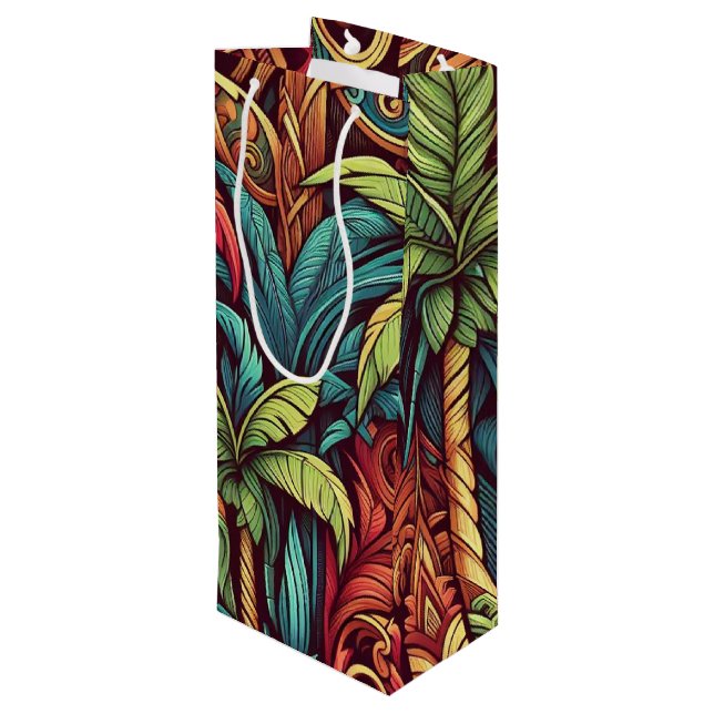 Tiki Culture Gift Bag 02 Geschenktüte Für Weinflaschen (Rückseite Schrägansicht)