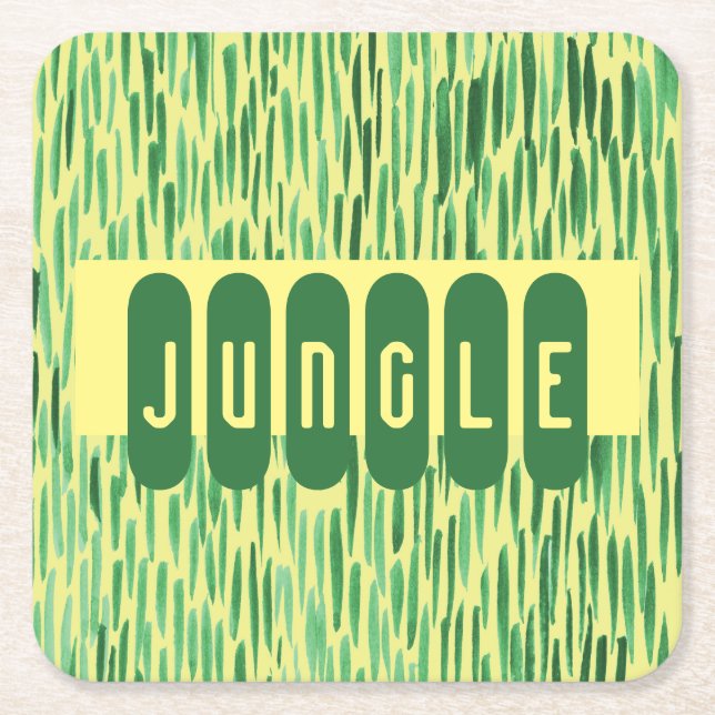 Tiki Custom Jungle Vibe Rechteckiger Pappuntersetzer (Vorderseite)