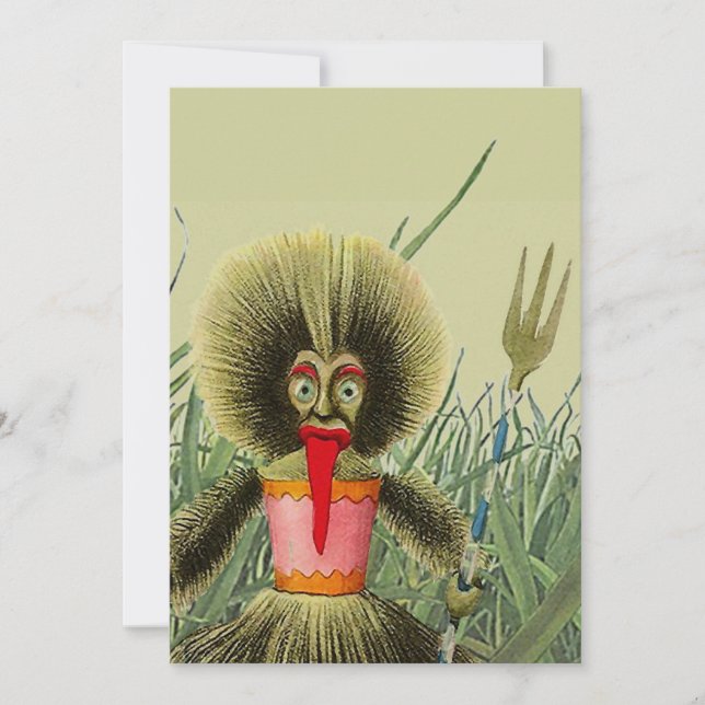 Tiki Doll Gras Rasen Garten Party Einladung (Vorderseite)