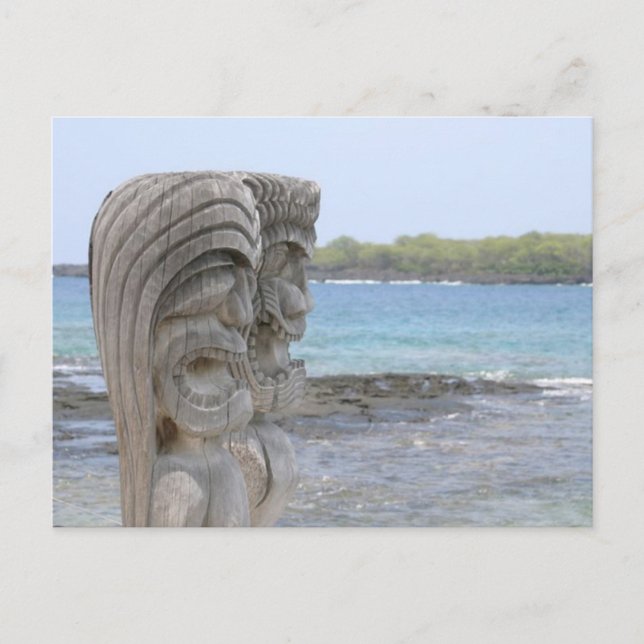 Tiki Guardians in Kona, Hawaii - Postkarte (Vorderseite)