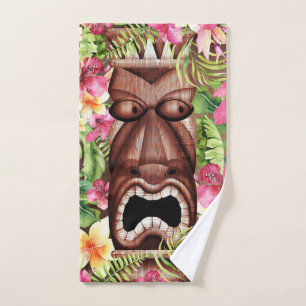 Tiki Hawaïen en Bois Tropical d'Été Luau