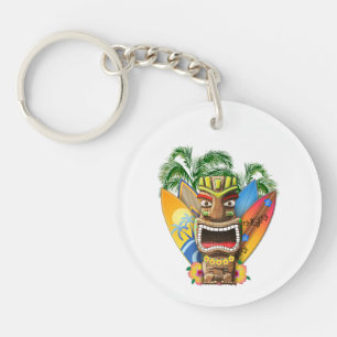Tiki hawaïen surfant