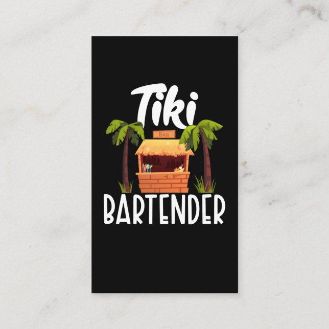Tiki Hawaii Barkeeper Funny Tahitian Drink Mixer Visitenkarte (Vorderseite)