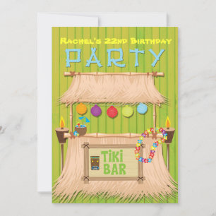 Tiki Hawaiian Tropical Summer Party Invitation