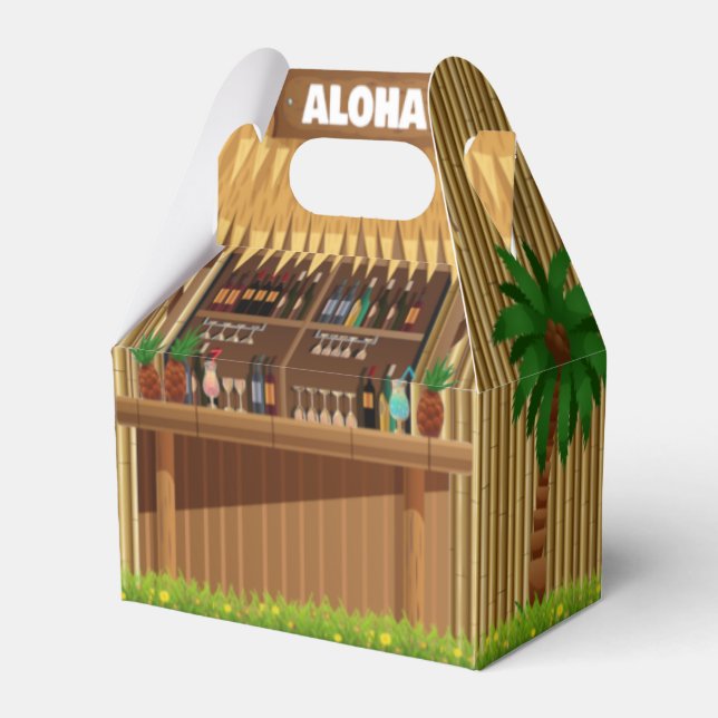 Tiki Hut Bamboo Aloha Island Dive Bar Geschenkschachtel (Vorderseite)